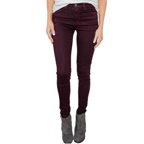 Rag & Bone The Skinny Jean Distressed Wine - Picture 1 of 16